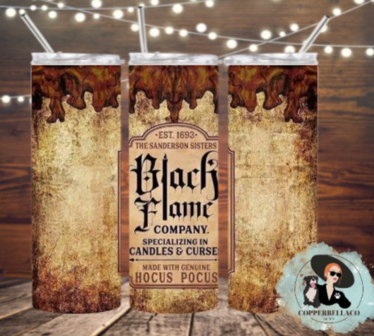 Black flame outlet candle tumbler