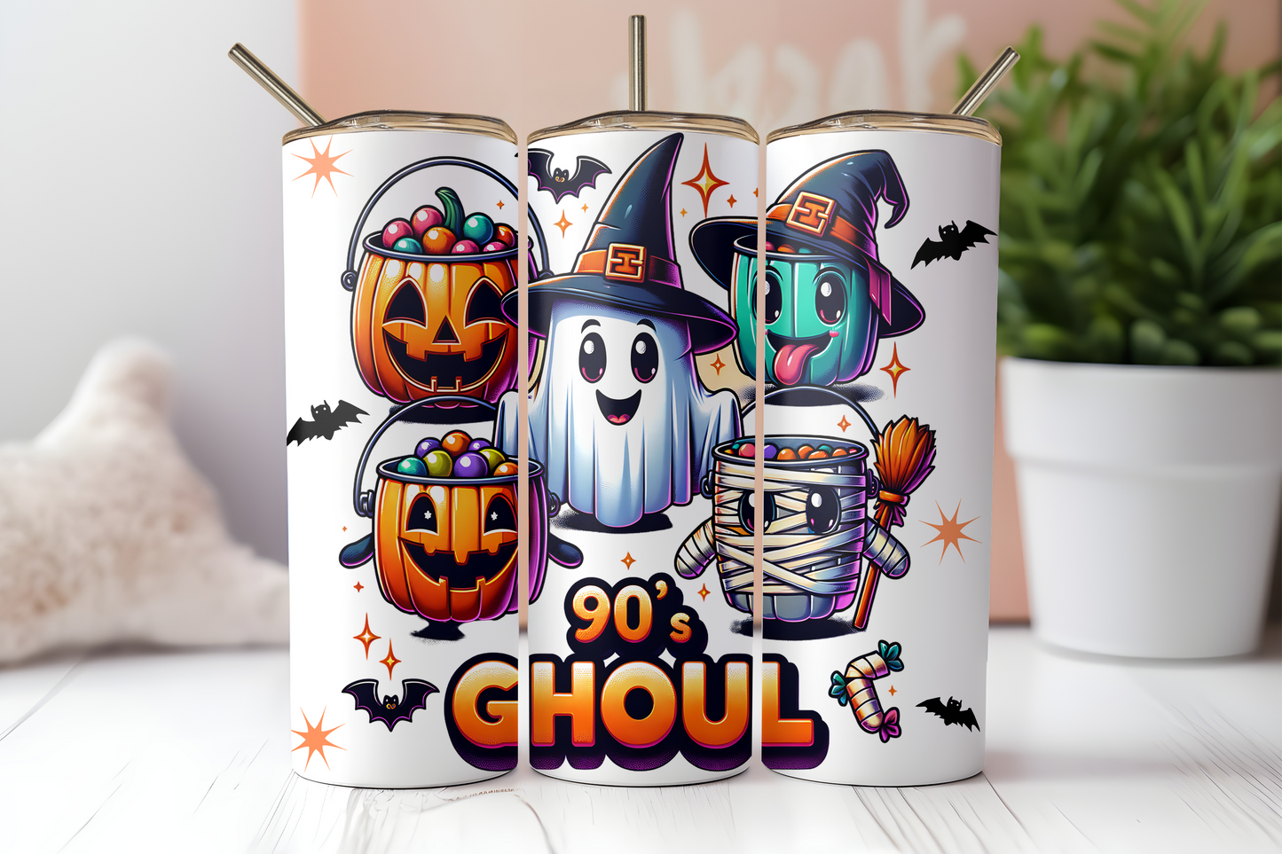 90's Ghouls- 20oz Skinny Stainless Steel Tumbler