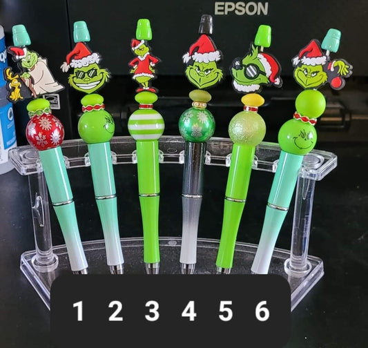 Beaded Grinchmas Pens